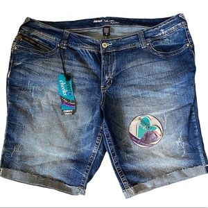 Women's Sweet Cheeks by Ariya Jeans Blue Curvy Shorts Size 24